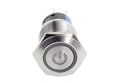 19mm Biru MERAH Diterangi Push Button Switch Kepala Bulat Sudut Mata Simbol 5 Pin Terminal