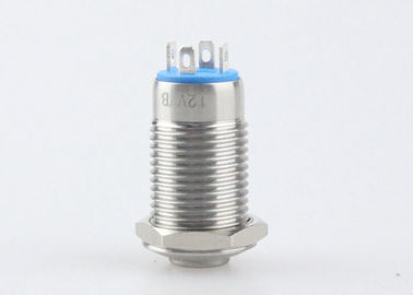12mm LED Metal Push Button Switch 12V 36V, Saklar Tombol Tekan Sesaat yang Diterangi