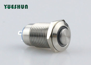 Warna Perak Stainless Steel Push Button Switch Operasi Latching CE RoHS Bersertifikat