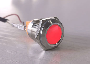 Red Blue LED Anti Vandal Push Button Switch 12mm 16mm Produsen Lampu Indikator LED Logam