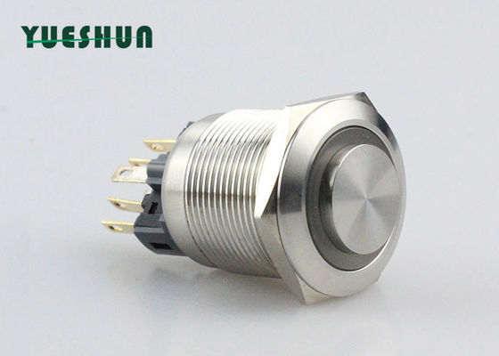 kualitas  Ring Type LED Latching Push Button Switch , 25mm / 22mm Push Button Switch pabrik