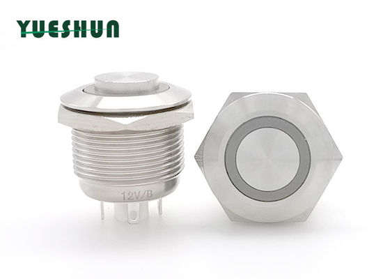 kualitas  19mm Stainless Steel Push Button Switch , Round Momentary Push Button Switch pabrik