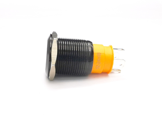 Ip67 19mm Illuminated Latching Push Button Switch Arus 20A untuk kapal laut