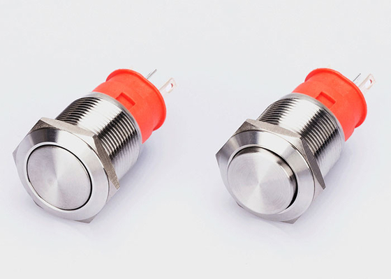 perlindungan tahan air 24V Push Button light Switch metal 19mm Panel Mount