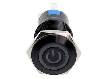 16mm Hitam Aluminium Push Button Switch Angle Eyes Power Ring Symbol LED