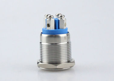 Cincin Kuning Oranye LED Metal Push Button Switch 304/316 Stainless Steel Shell