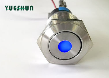 Miniatur Tahan Air Diterangi Tombol Tekan Beralih Jenis LED Cincin Kepala Tinggi