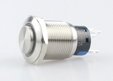 12V Ring LED Metal Push Button Sakelar Daya Sesaat IP67 Kepala Bulat Tinggi