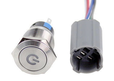 IP67 Waterproof Push Button On Off Switch Dengan Harness Plug Untuk Panel Pemasangan 19MM